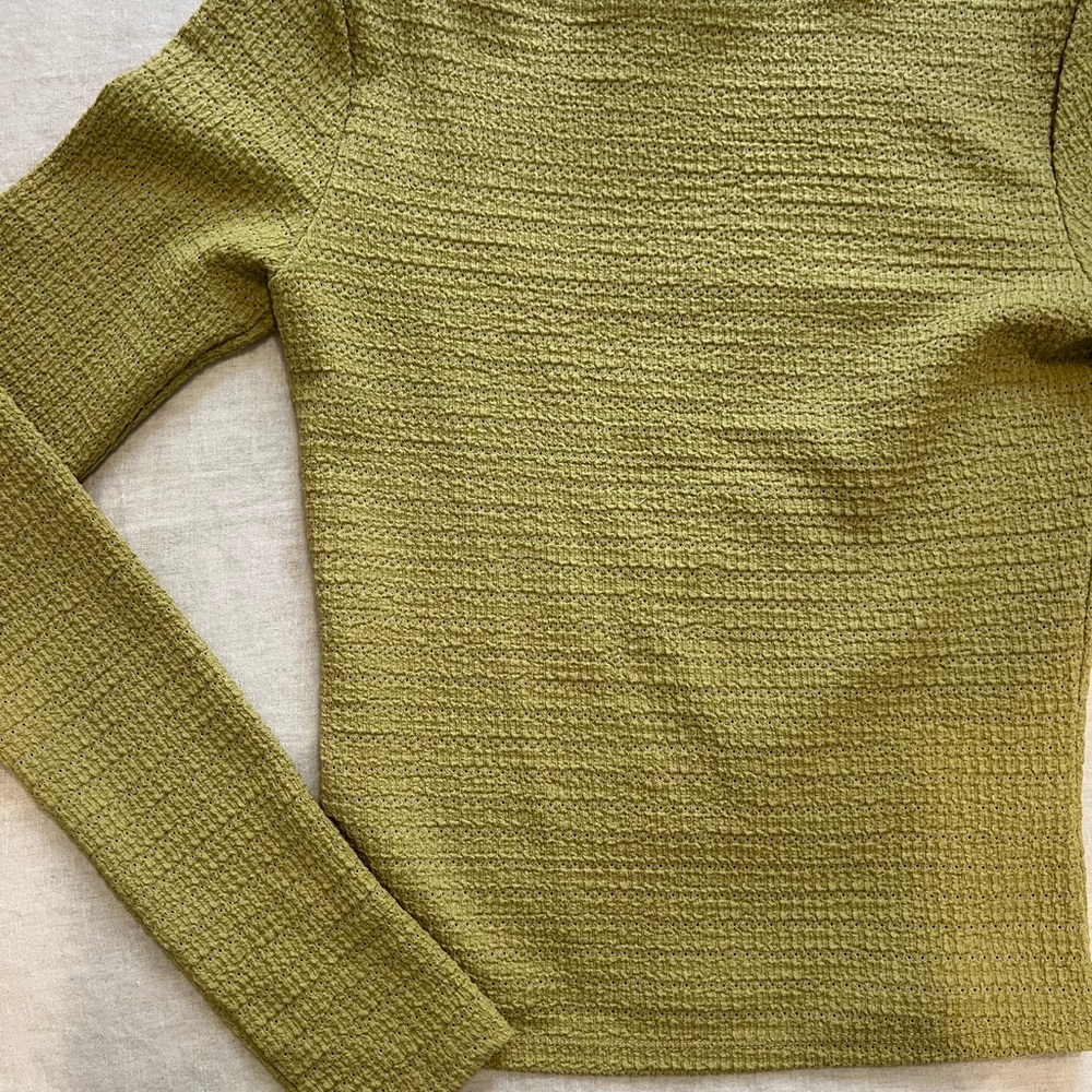 Reformation Green Long Sleeve Top